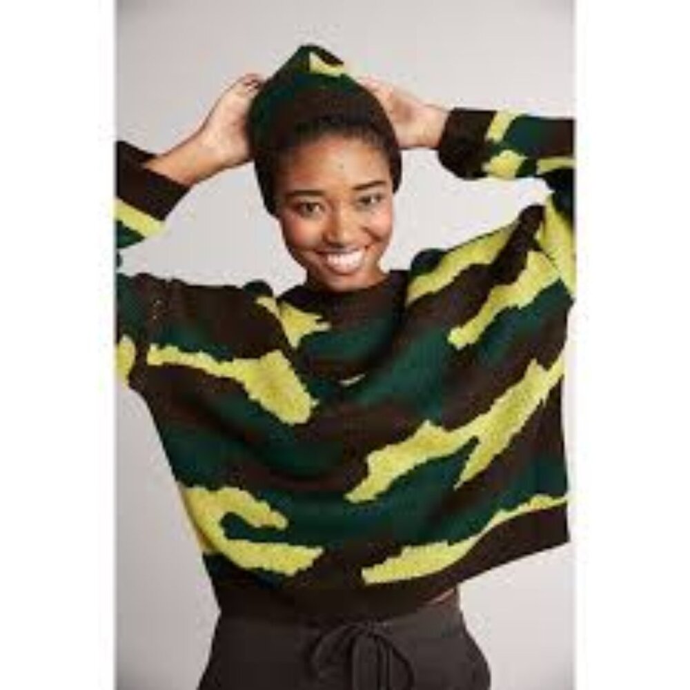 💚Neon Army Fatigue Sweater by Yummy - Sz S